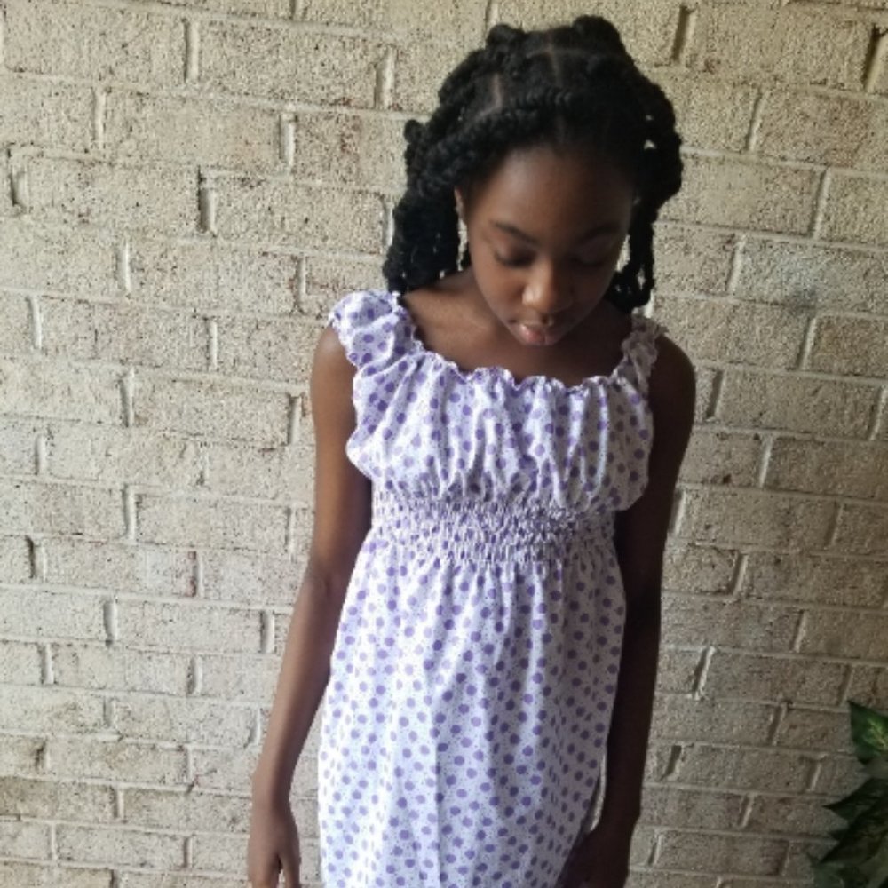 Light Purple and White Polka Dot Dress